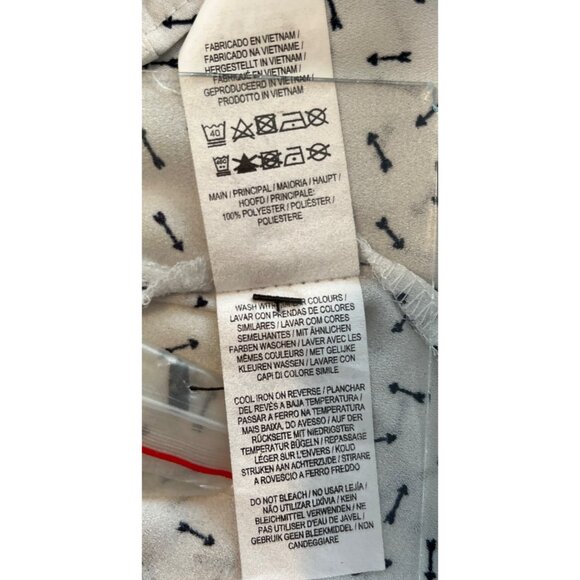 Atmosphere Womens Long Sleeve Button-Up Blouse White/Black Arrows Print Size 8 - Picture 5 of 7